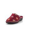 Chaussons Rouges à Motifs de Fleurs Femme Semelflex